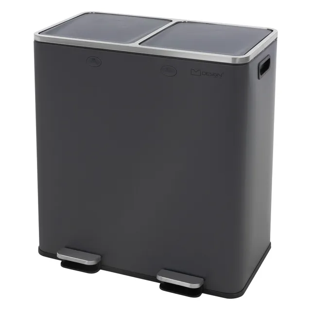 ECD Germany Möbel poubelle tri 2x30L anthracite pédale