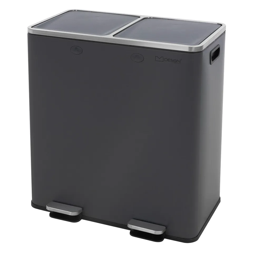 ECD Germany Möbel poubelle tri 2x30L anthracite pédale