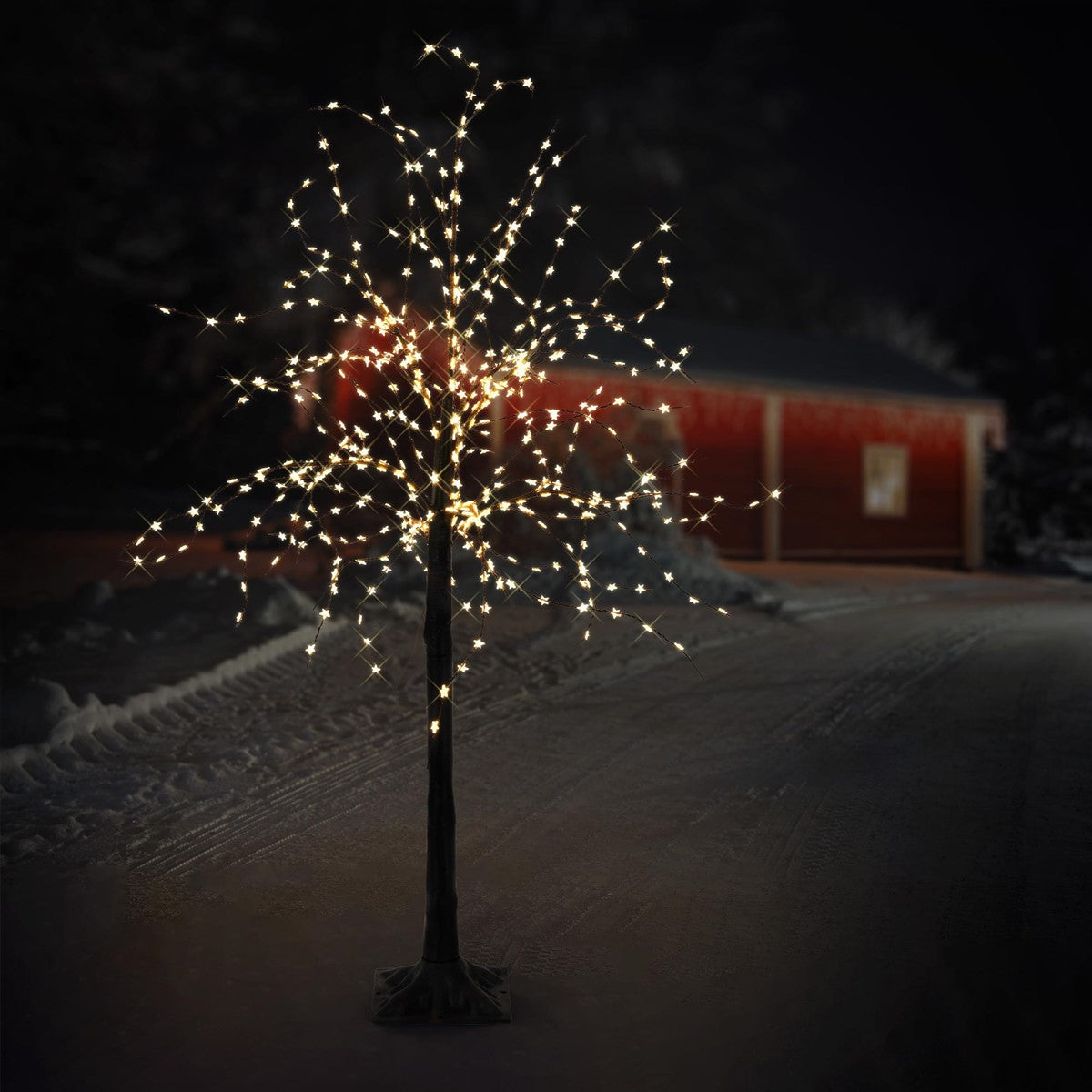 ECD Germany Sapin de Noël LED blanc chaud 120cm extérieur IP44