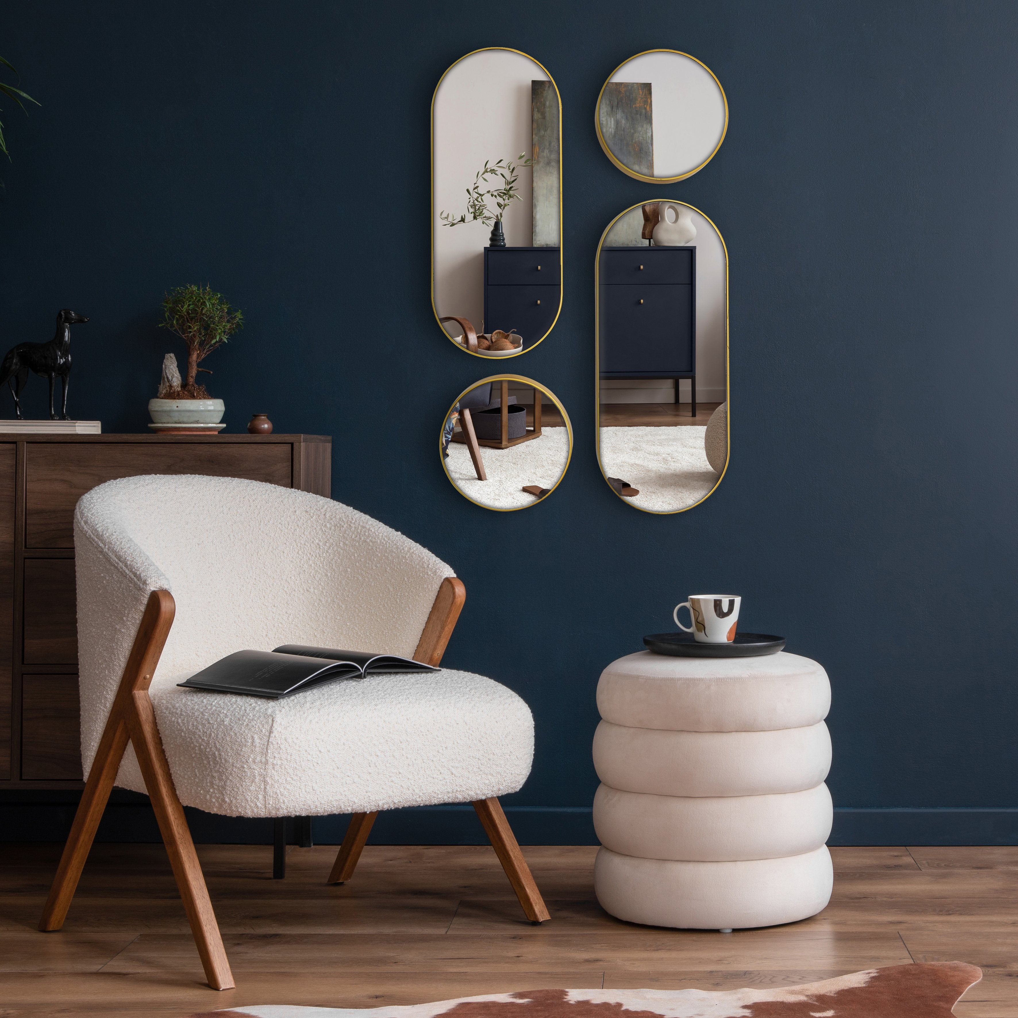 Versa Maison miroir décoratif doré 71x30 cm