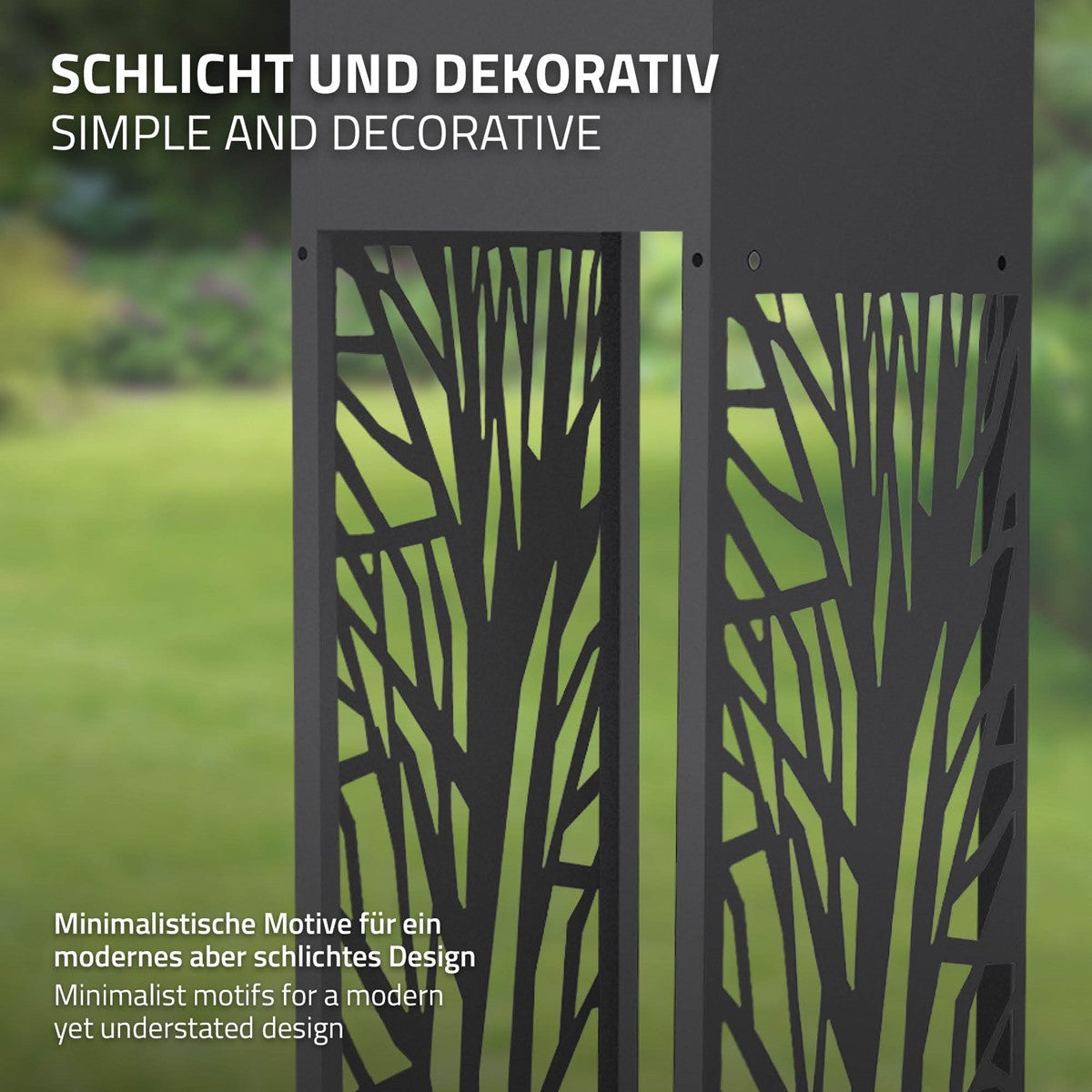 ECD Germany Garten range-bûches anthracite 30x111 cm avec jardinière