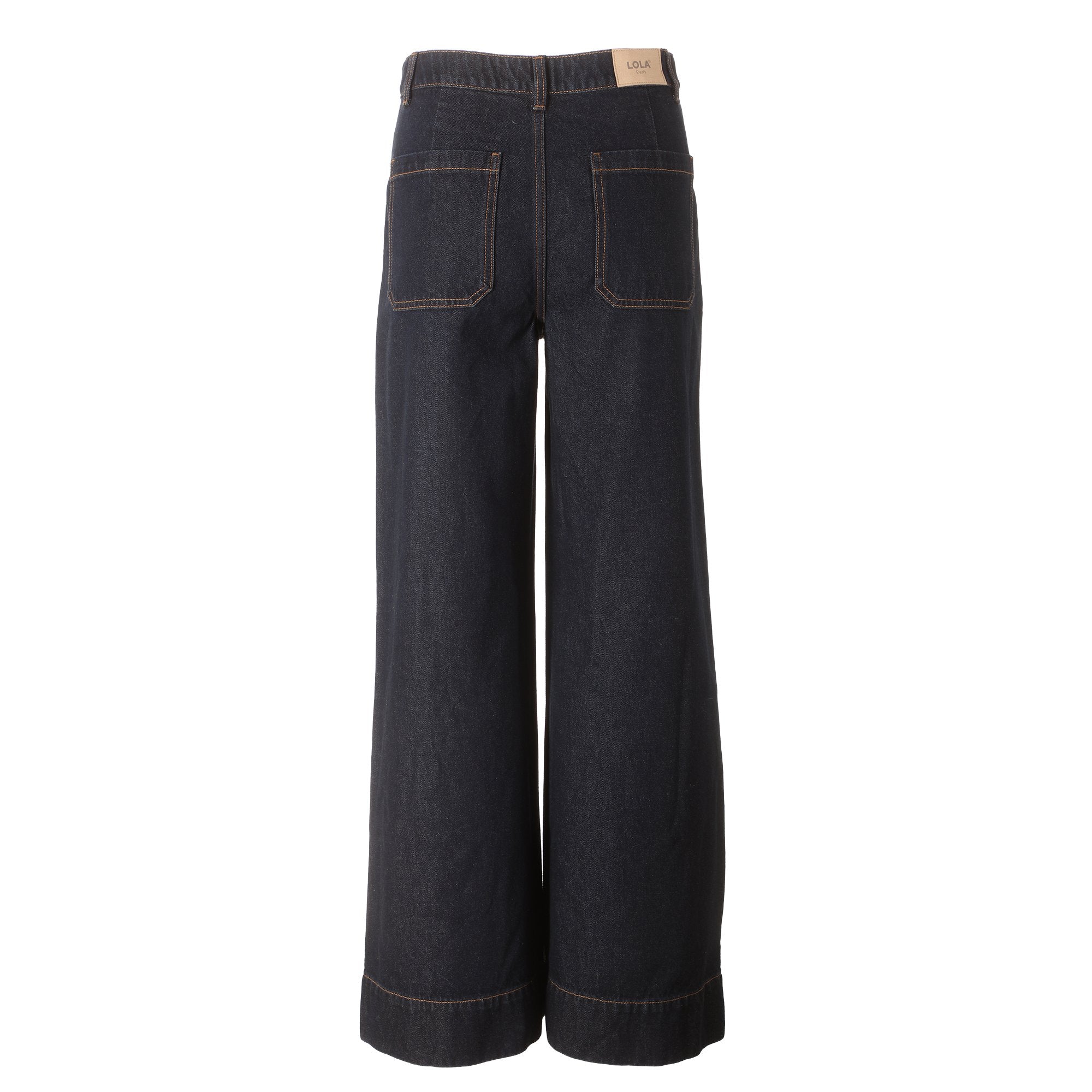 Stokomani Mode jean large bleu foncé femme coton