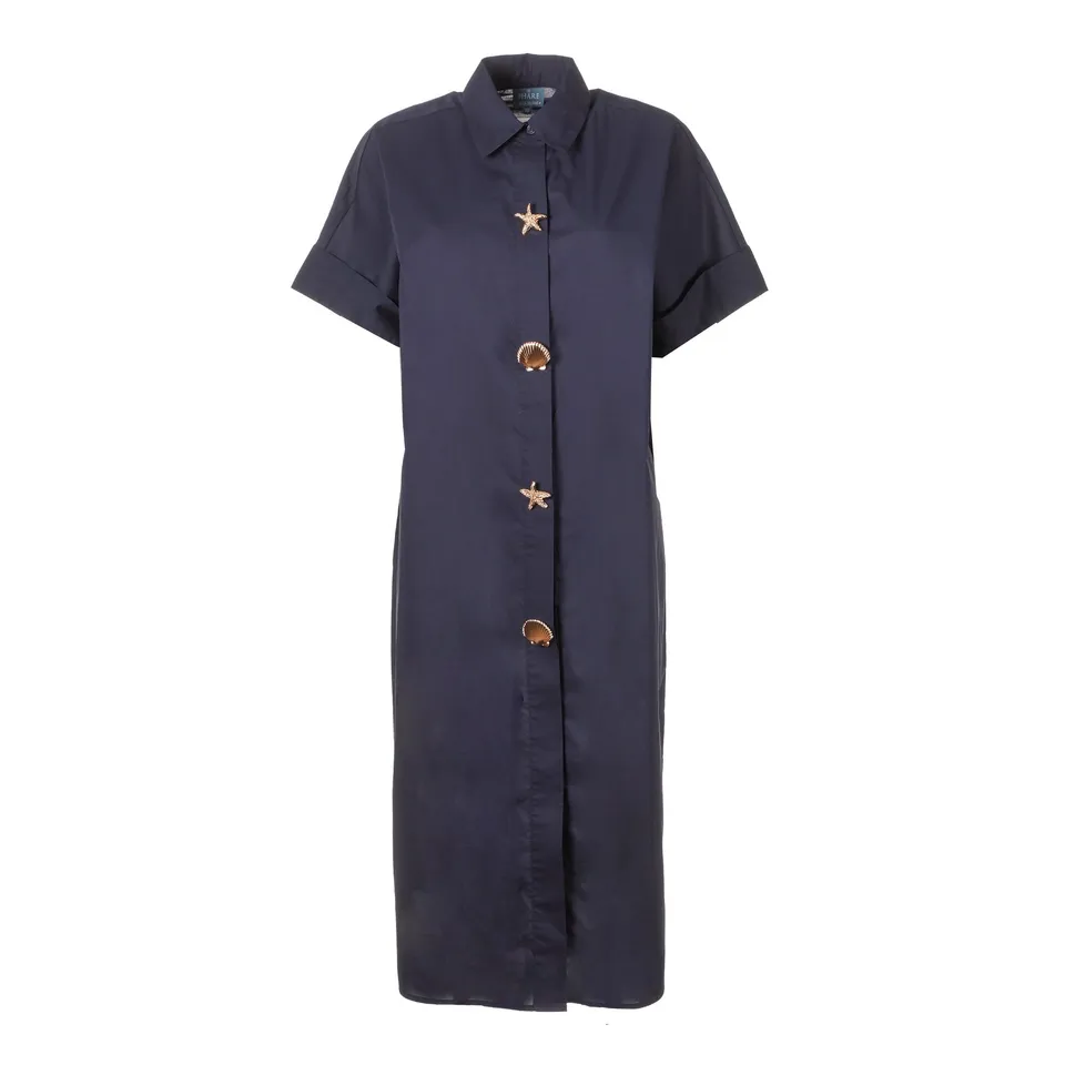 Stokomani Mode robe chemise longue bleu foncé 38