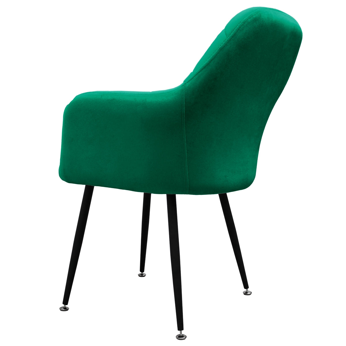 ECD Germany Möbel chaise salle à manger vert foncé lot de 2 velours