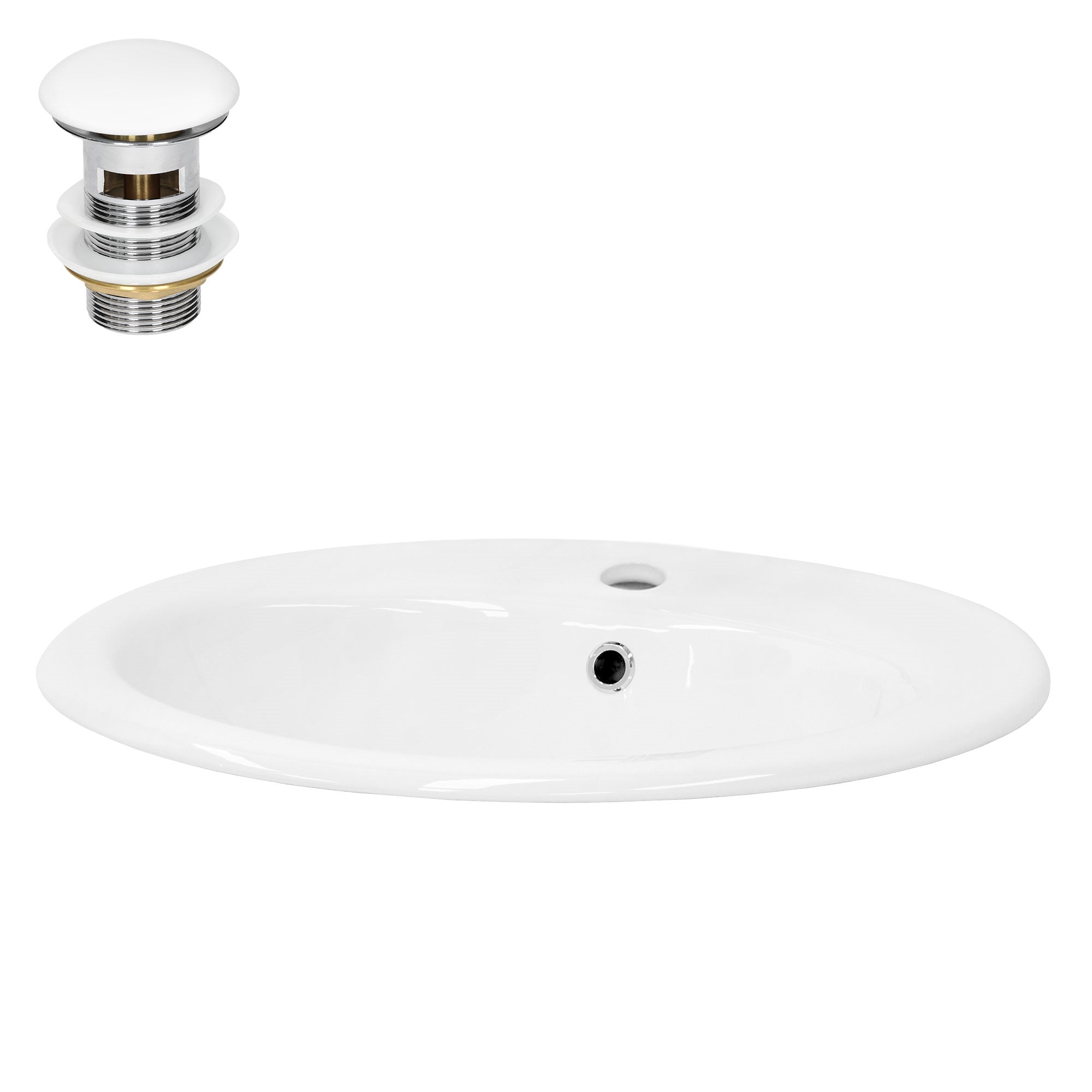 LuxeBath Vasque ovale céramique blanche 570x485 mm