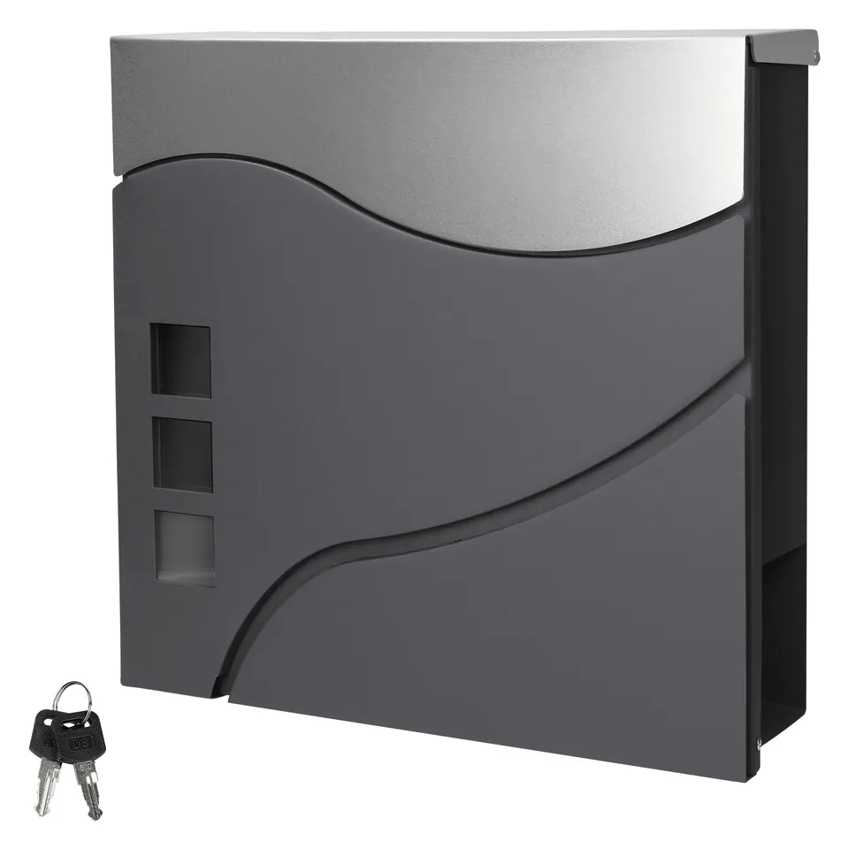 ECD Germany Bauen & Renovieren boîte aux lettres 37 cm anthracite inox