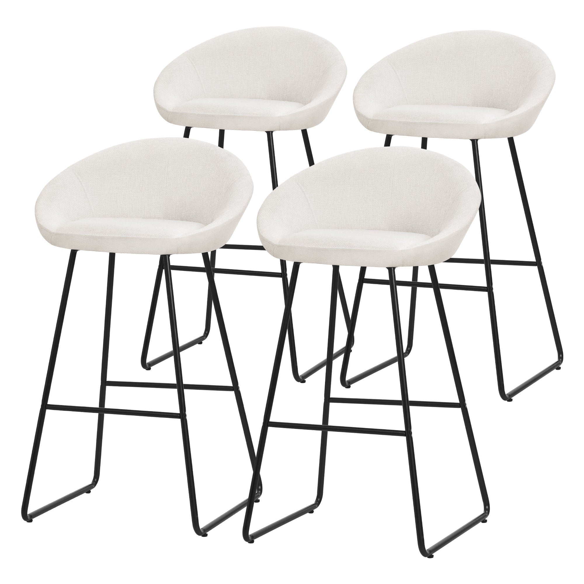 ECD Germany Möbel lot 4 tabourets de bar beiges 56x94x50 cm 120 kg