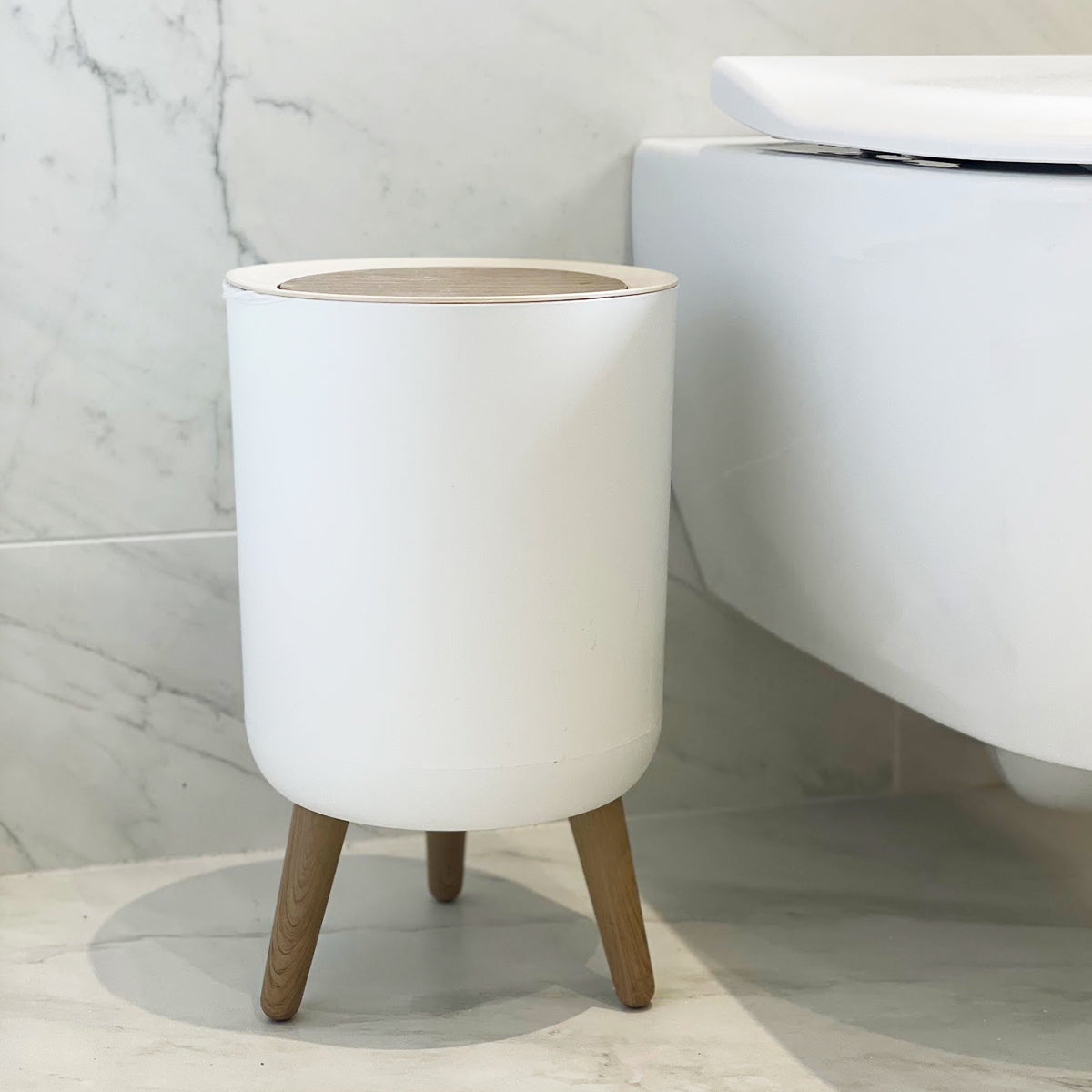 Red Deco Malmo lot 3 poubelles salle de bain bois 7L touch