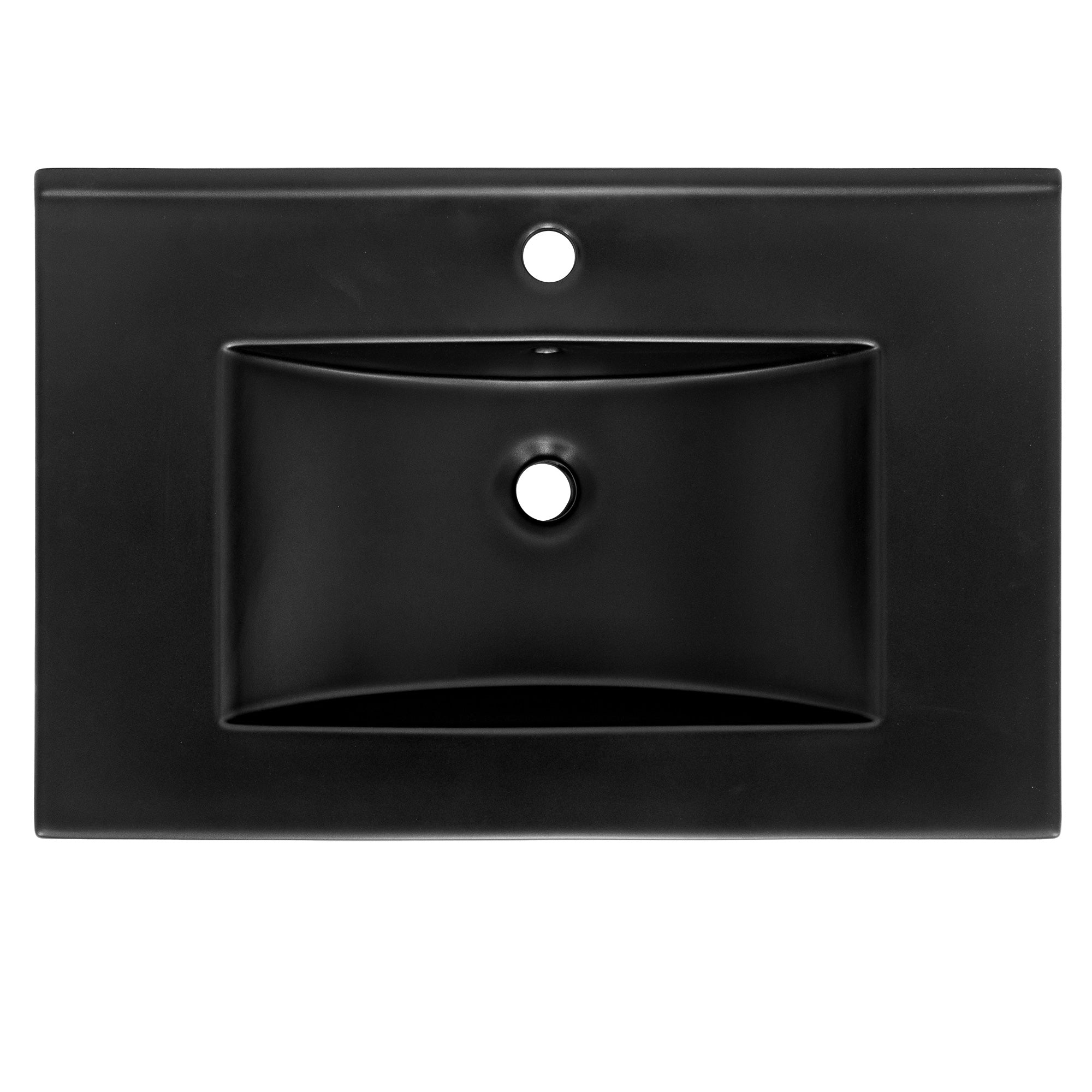 ML-Design 71 cm vasque noir mat céramique avec trop-plein