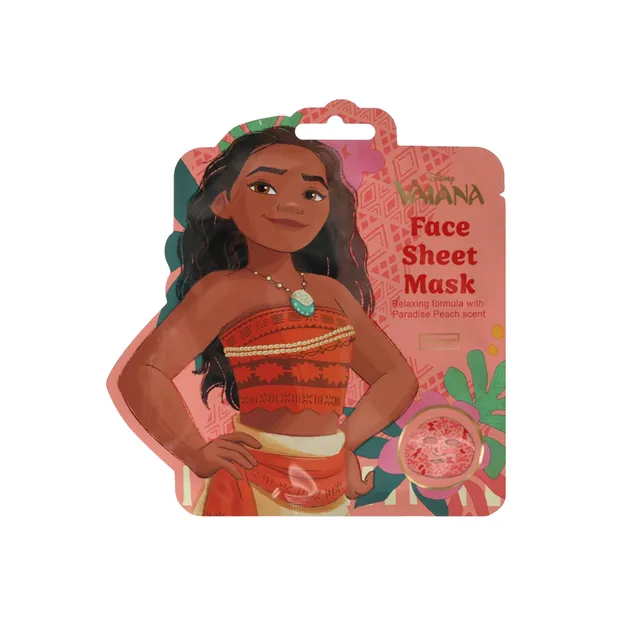 Disney Vaiana masque visage tissu rose soin beauté