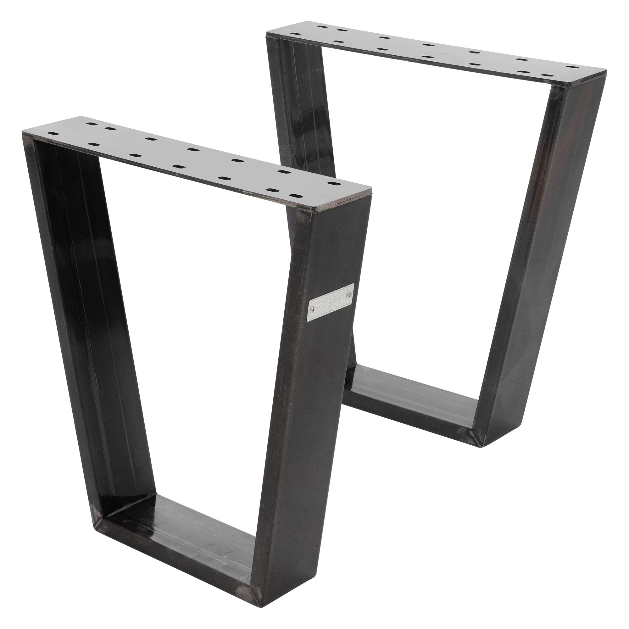 ECD Germany Möbel pieds de table acier noir V lot 2 75x72 cm