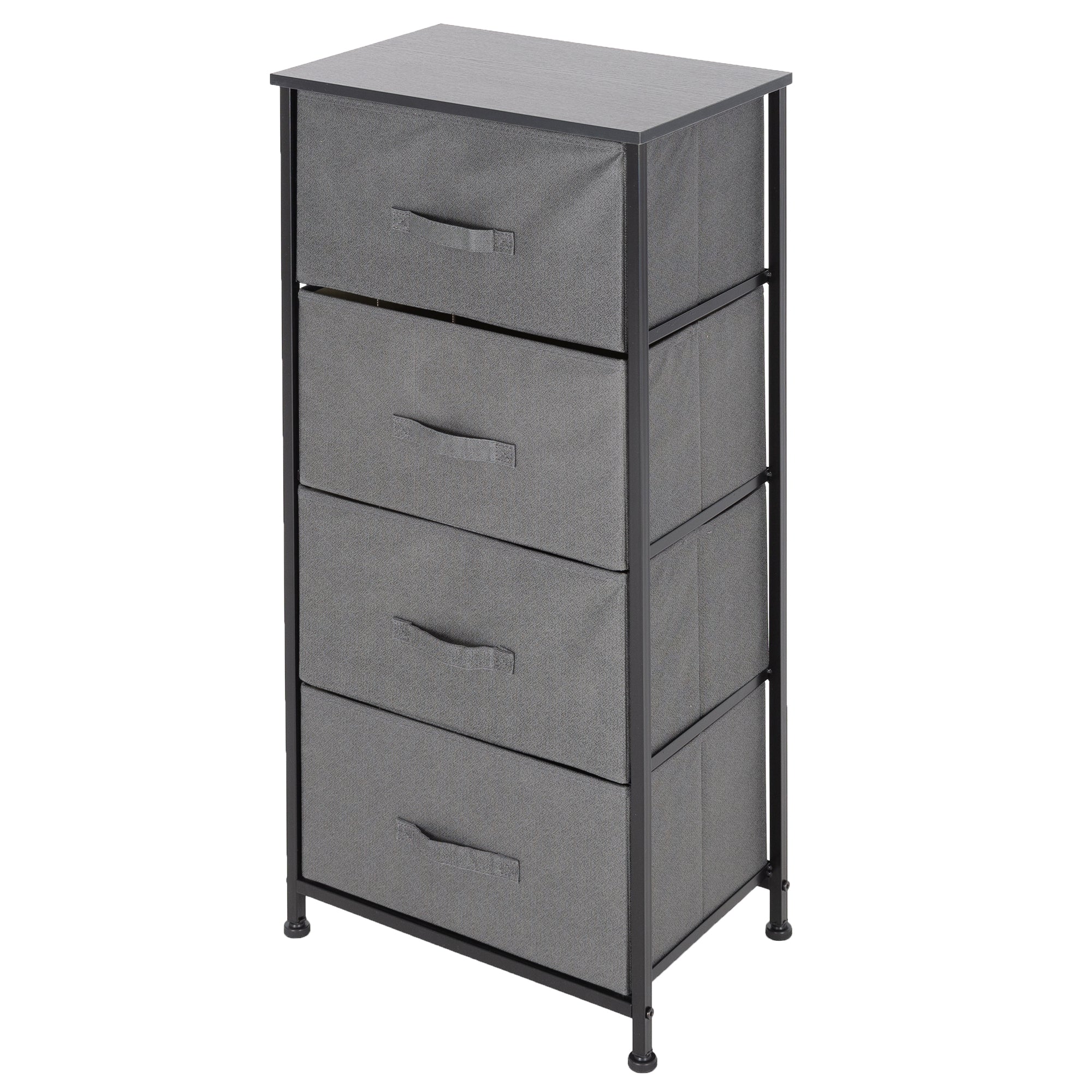 ECD Germany Möbel Commode 4 Tiroirs Gris 45x30x94 cm MDF