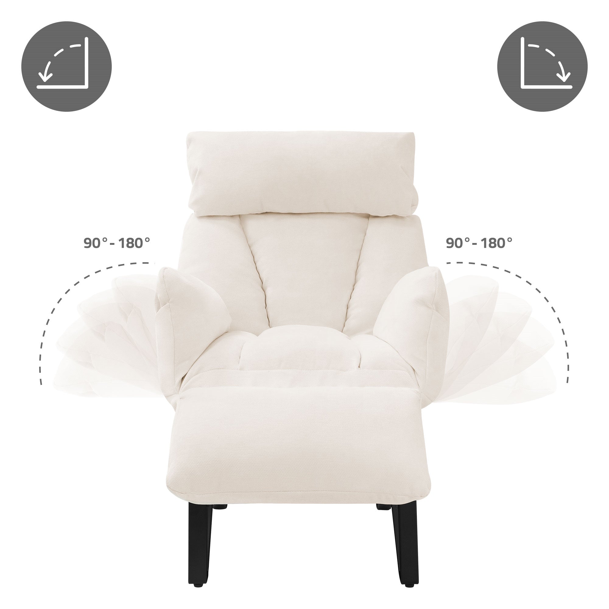 ML-Design fauteuil relax lin beige 85x82x102 cm inclinable