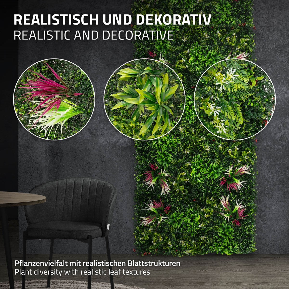 ECD Germany Tropical Pink mur végétal 50x50 vert lot 4