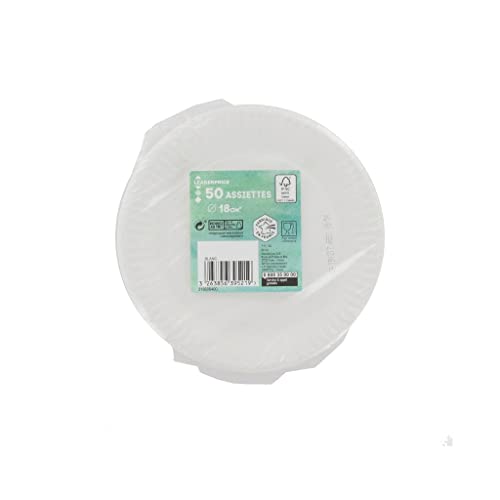 Leader Price Bazar assiettes carton 18cm jetables x50 fêtes