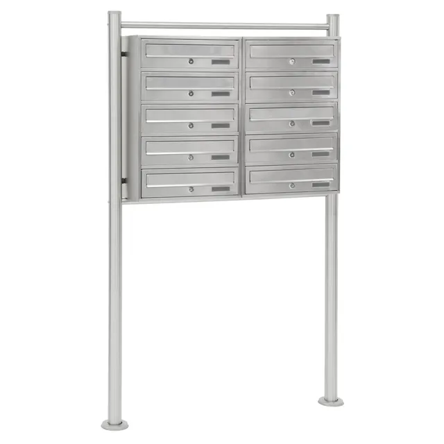 ECD Germany boîte aux lettres collective inox 10 cases sur pied