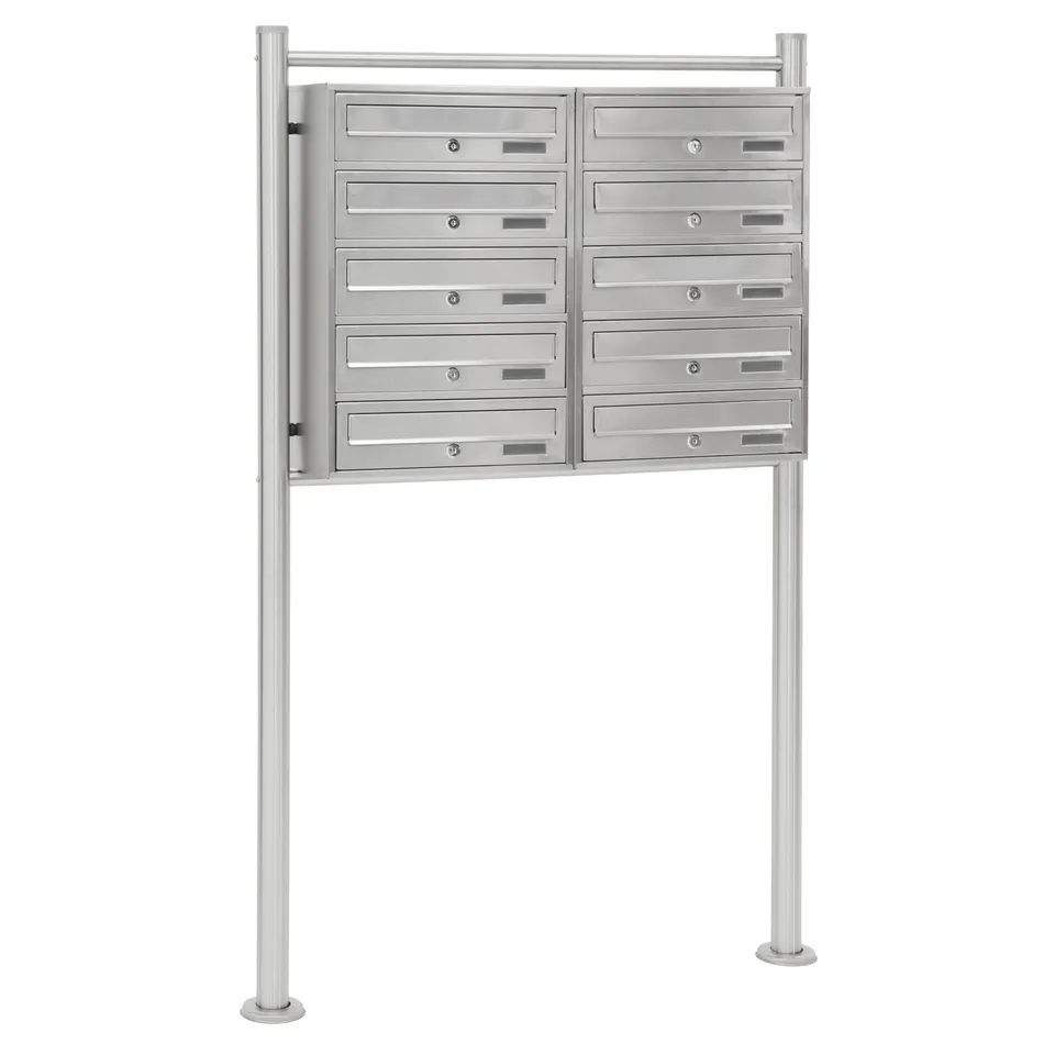 ECD Germany boîte aux lettres collective inox 10 cases sur pied