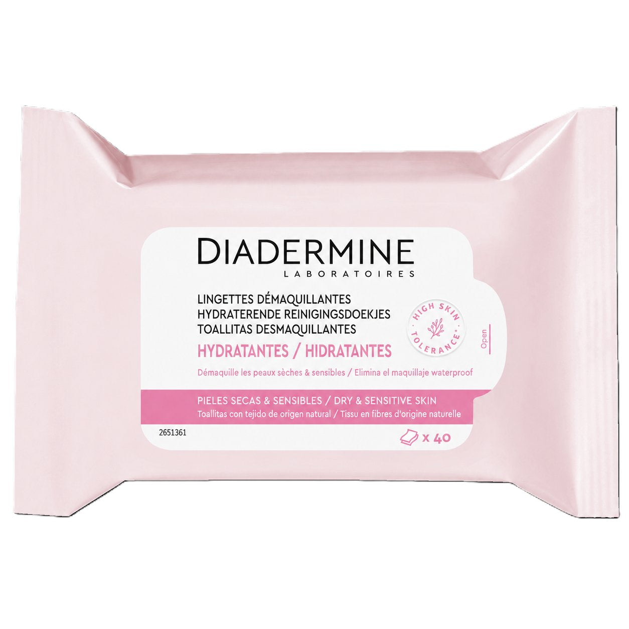 Diadermine 40 lingettes démaquillantes hydratantes visage