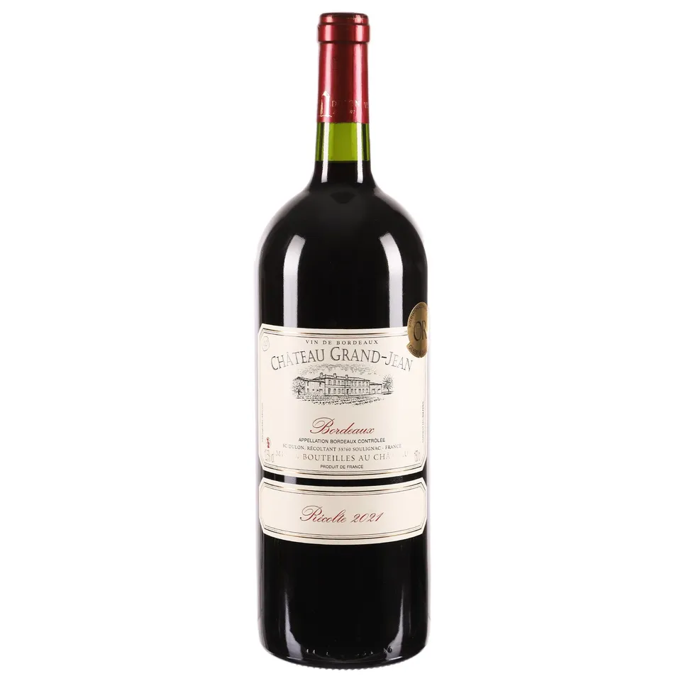 Château Grand Jean Bordeaux AOC 2021 vin rouge médaille d'or