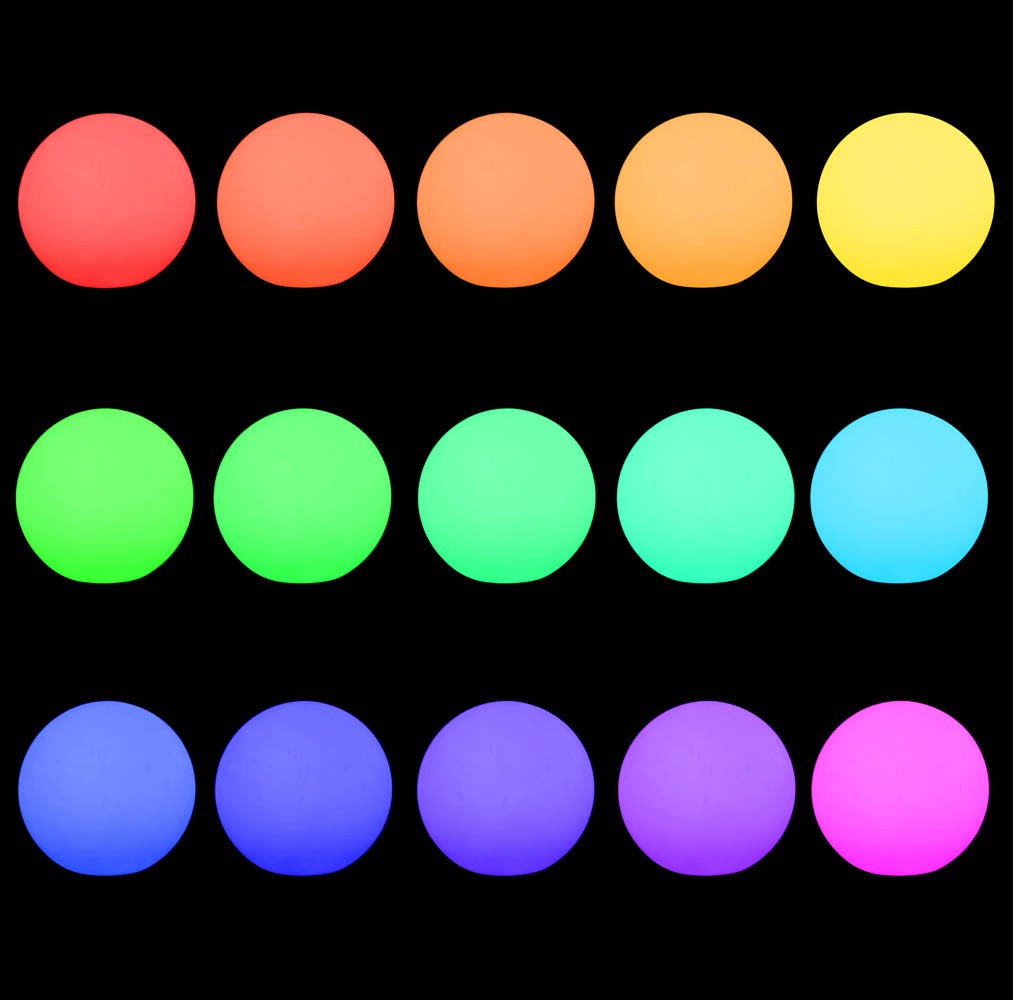 Red Deco Bobby lot 2 boules 30 cm LED RGB sans fil flottante