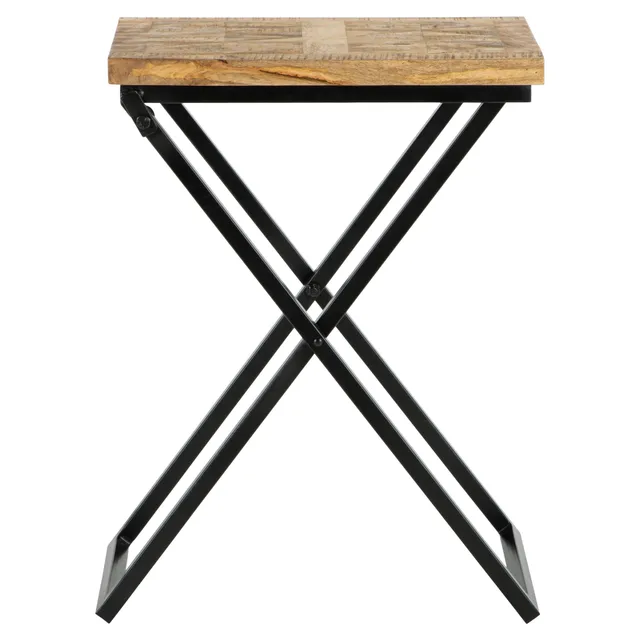 ECD Germany Möbel table d'appoint noire 48x35x63 manguier