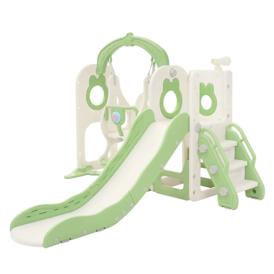 ECD Germany Kinder toboggan balançoire 5en1 vert clair