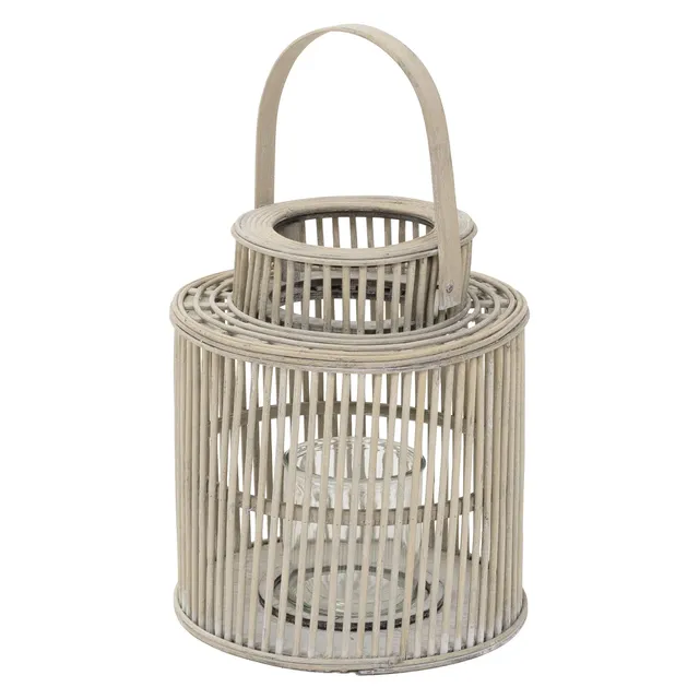 ECD Germany Garten lanterne bambou ronde photophore verre
