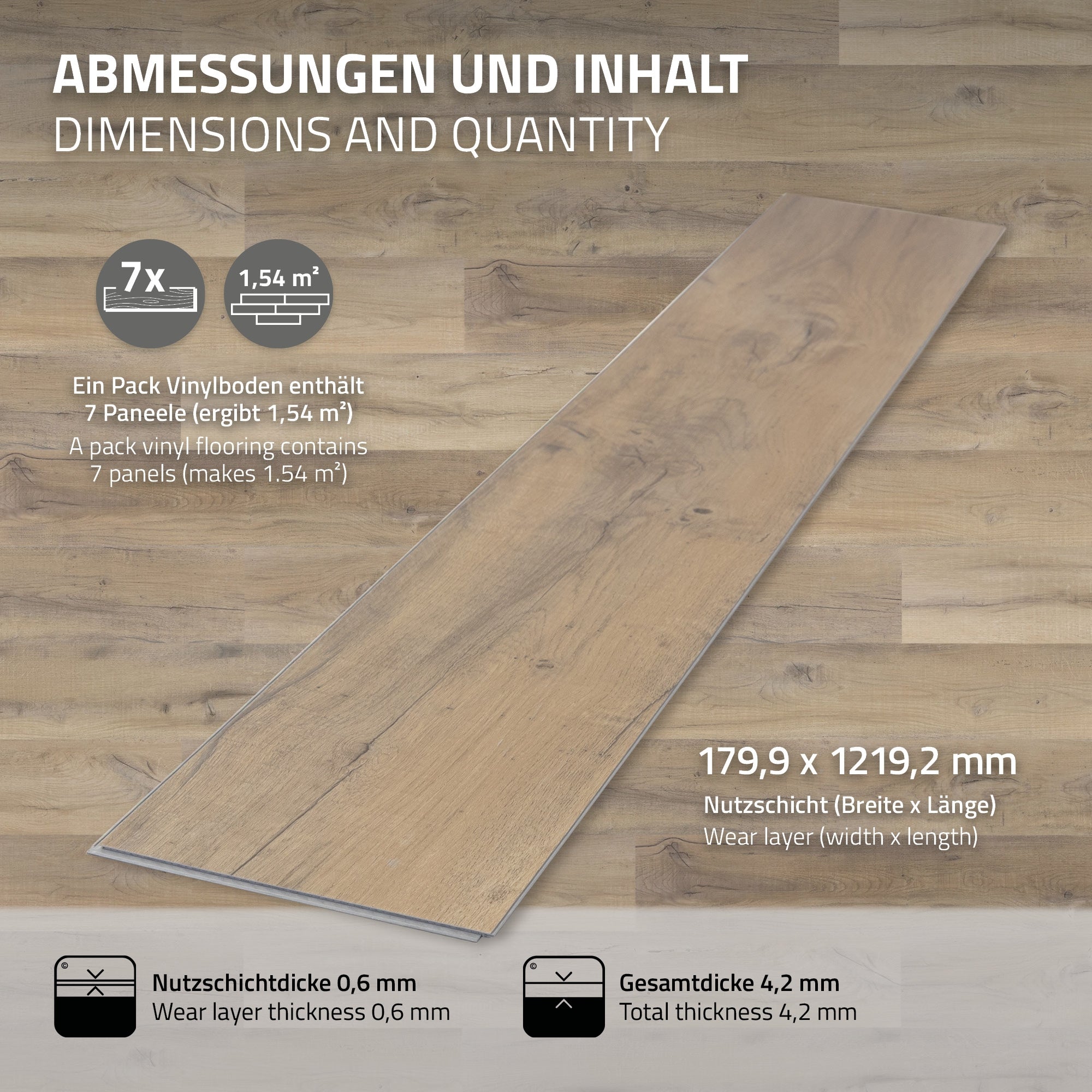ECD Germany Sol vinyle clipsable chêne rustique clair 6,16 m² 28 lames