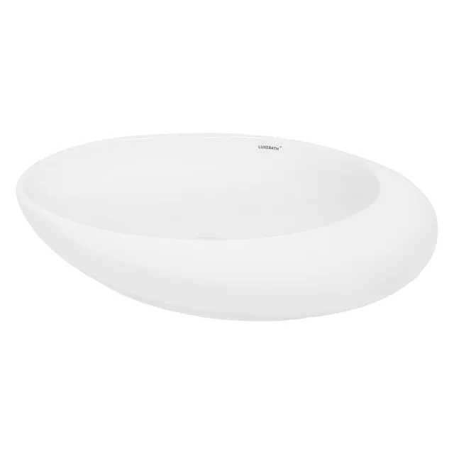 ECD Germany Sanitär lavabo ovale blanc 58,5 cm sans trop-plein à poser