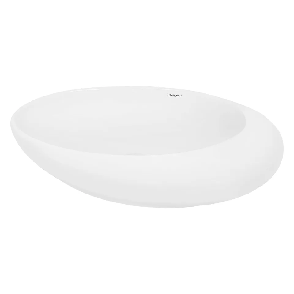 ECD Germany Sanitär lavabo ovale blanc 58,5 cm sans trop-plein à poser
