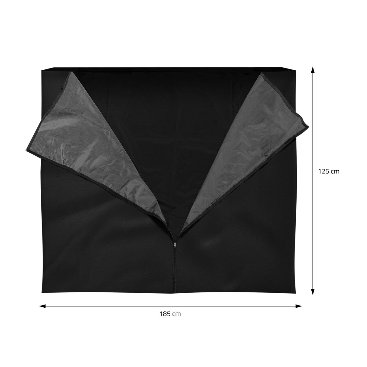 ECD Germany bâche abri bûches noir polyester 185x125 cm