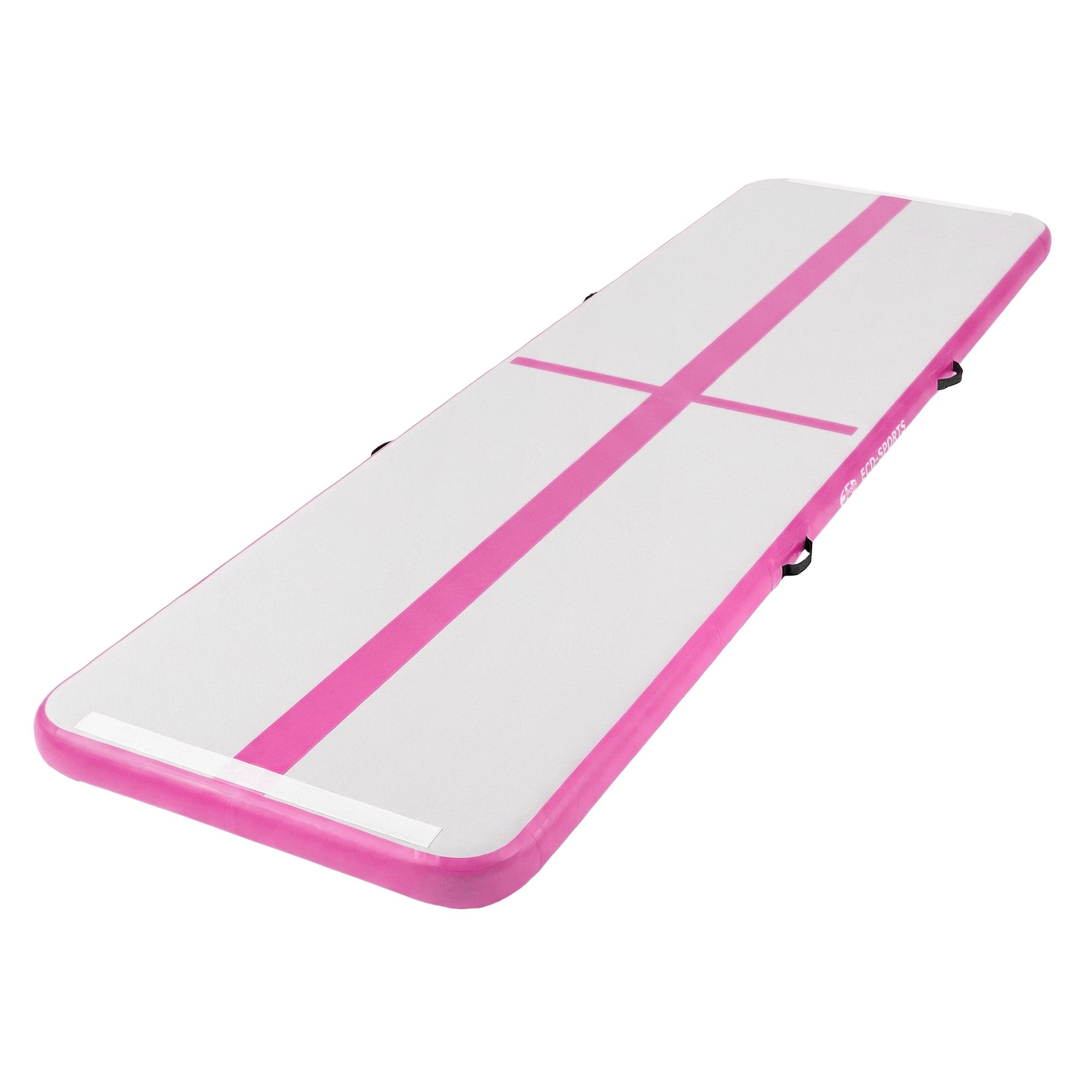ECD Germany tapis gym gonflable rose 400x100x10 cm pompe