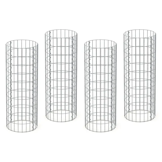 ECD Germany Garten gabion colonne Ø35x100 cm acier galvanisé 4 pcs