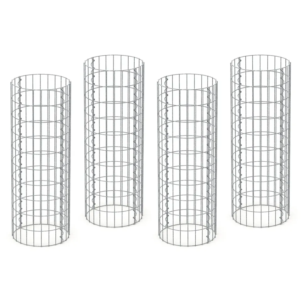 ECD Germany Garten gabion colonne Ø35x100 cm acier galvanisé 4 pcs