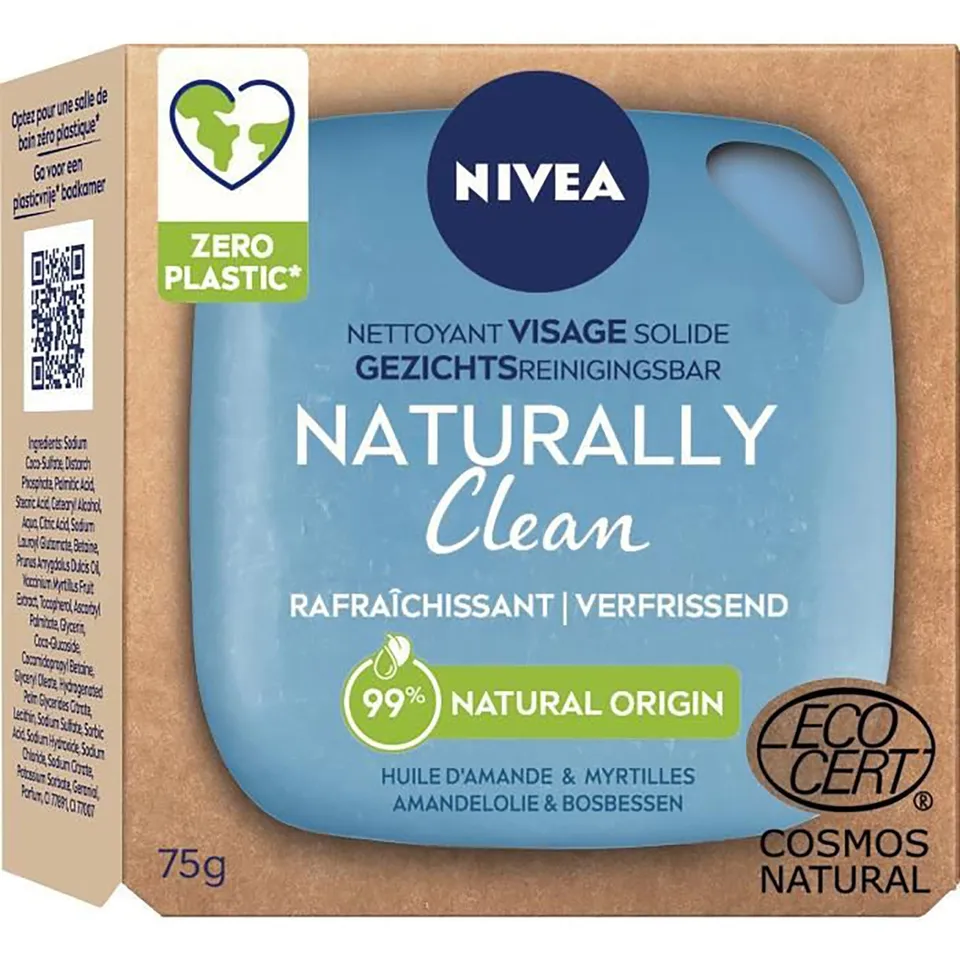 Nivea Nettoyant visage solide huile d'amande myrtilles