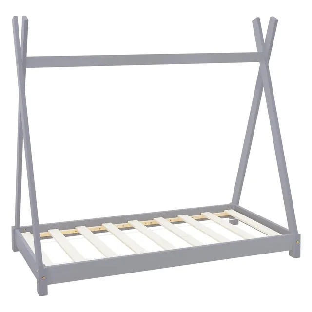 ML-Design lit enfant tipi pin blanc 90x200 + sommier