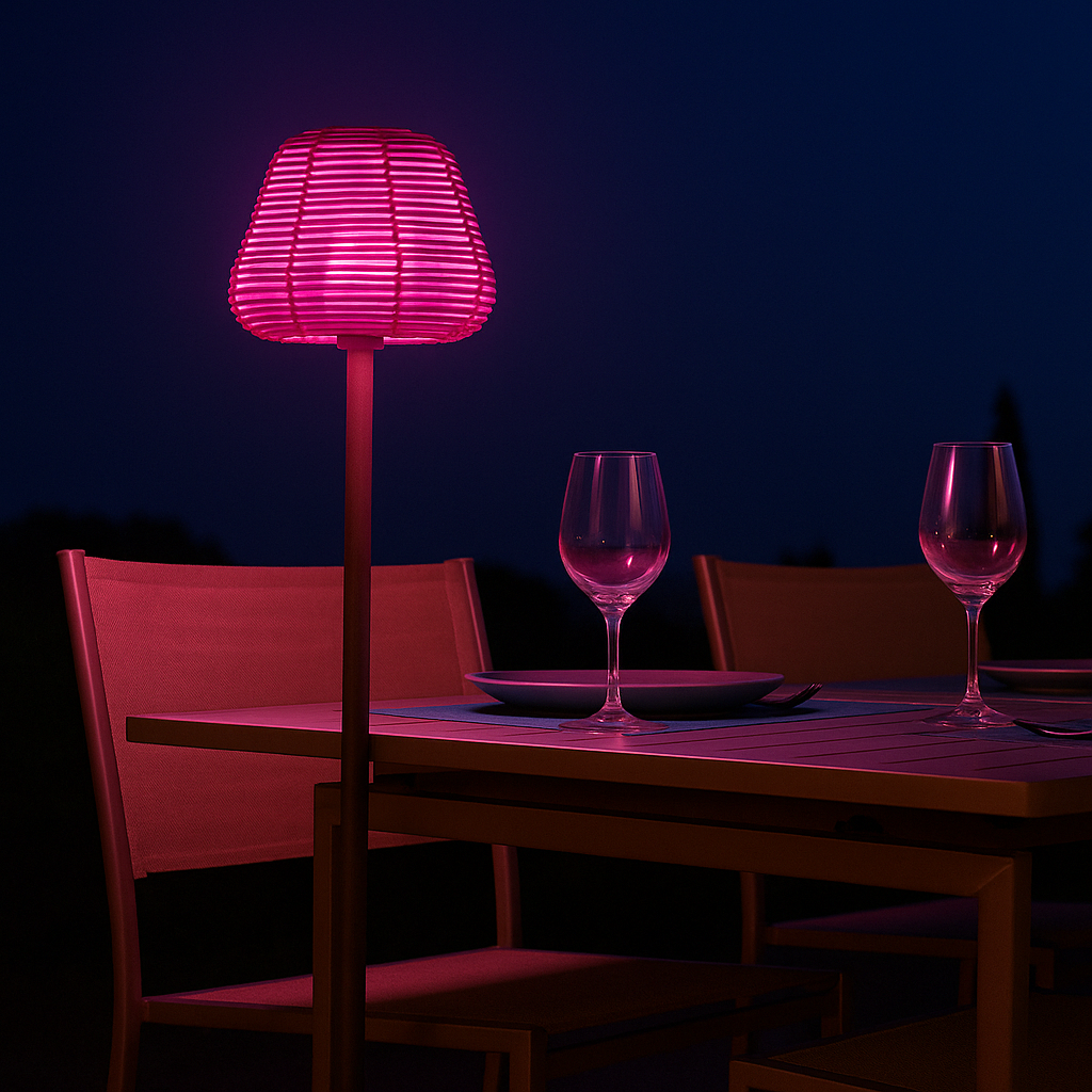 Red Deco Midy Bohème lampadaire nomade rotin H120cm RGB