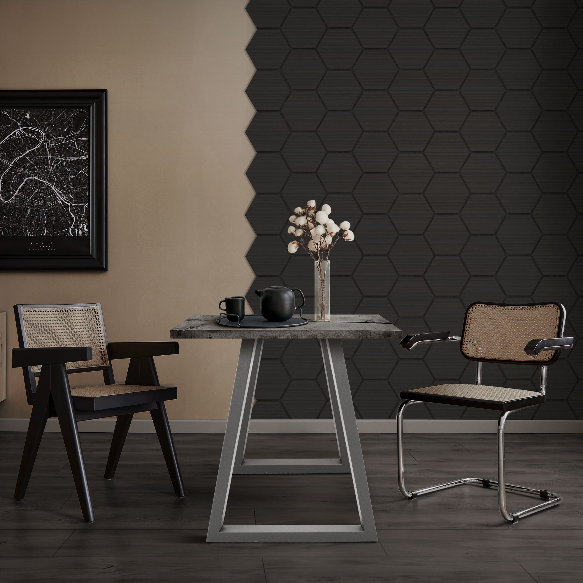 ECD Germany Haus & Wohnen ML-Design panneau acoustique hexagone noir lot 2
