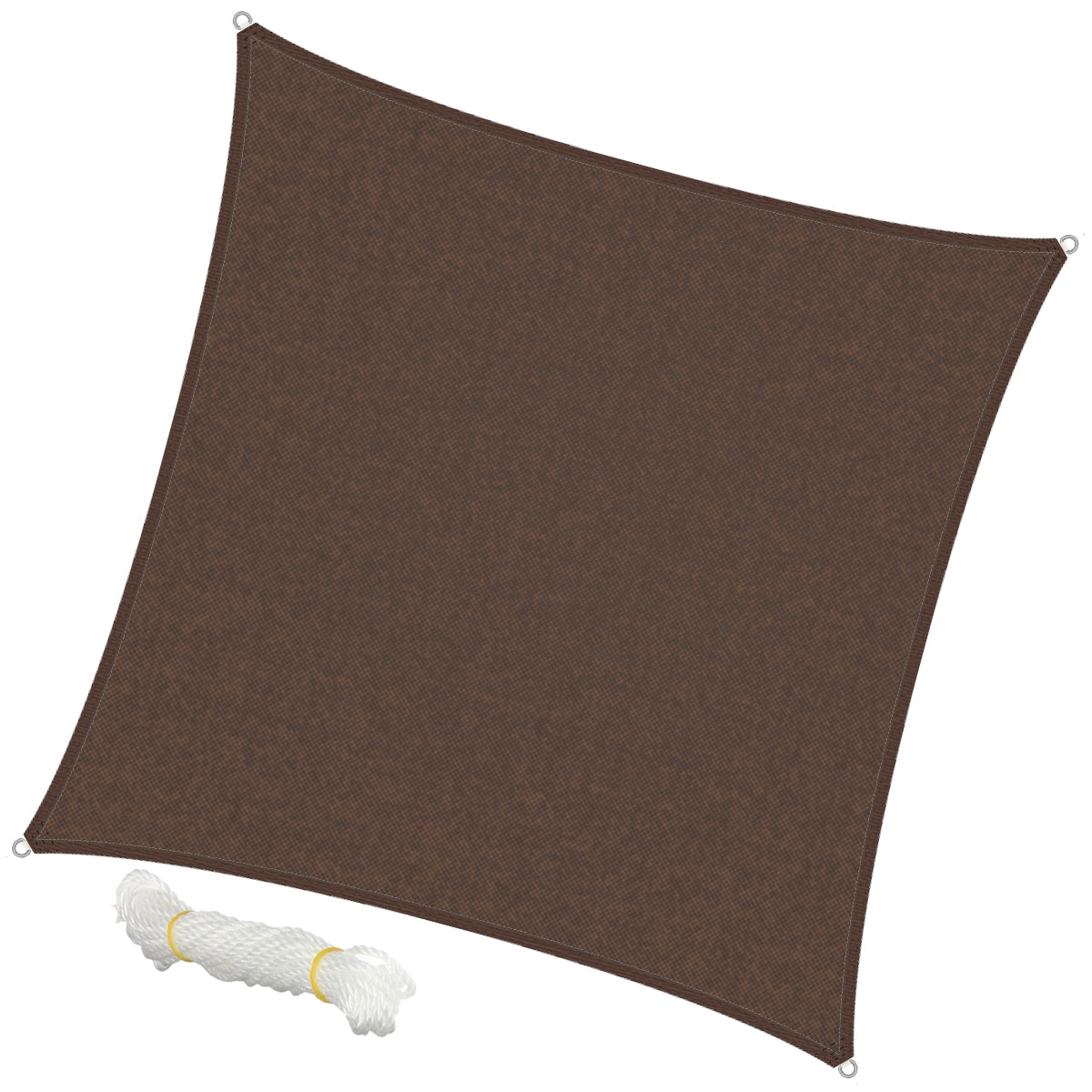ECD Germany Garten 5x5 voile ombrage marron HDPE