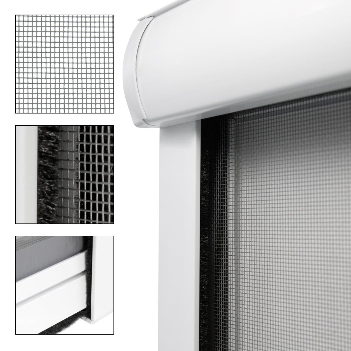 ECD Haus Wohnen moustiquaire enroulable fenêtre 160x160 cm blanc