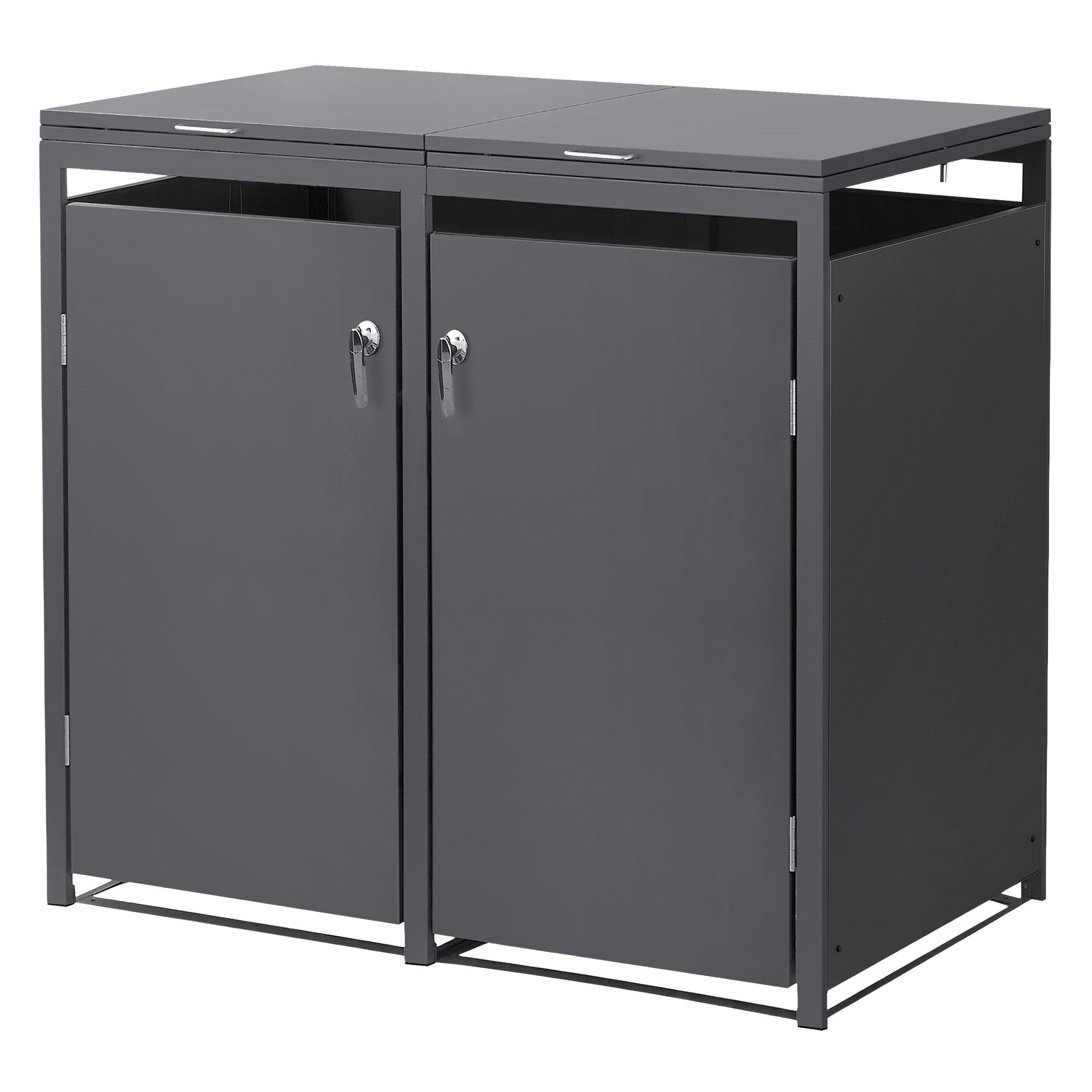 ECD Germany Garten coffre poubelle acier anthracite 68x80x116 cm