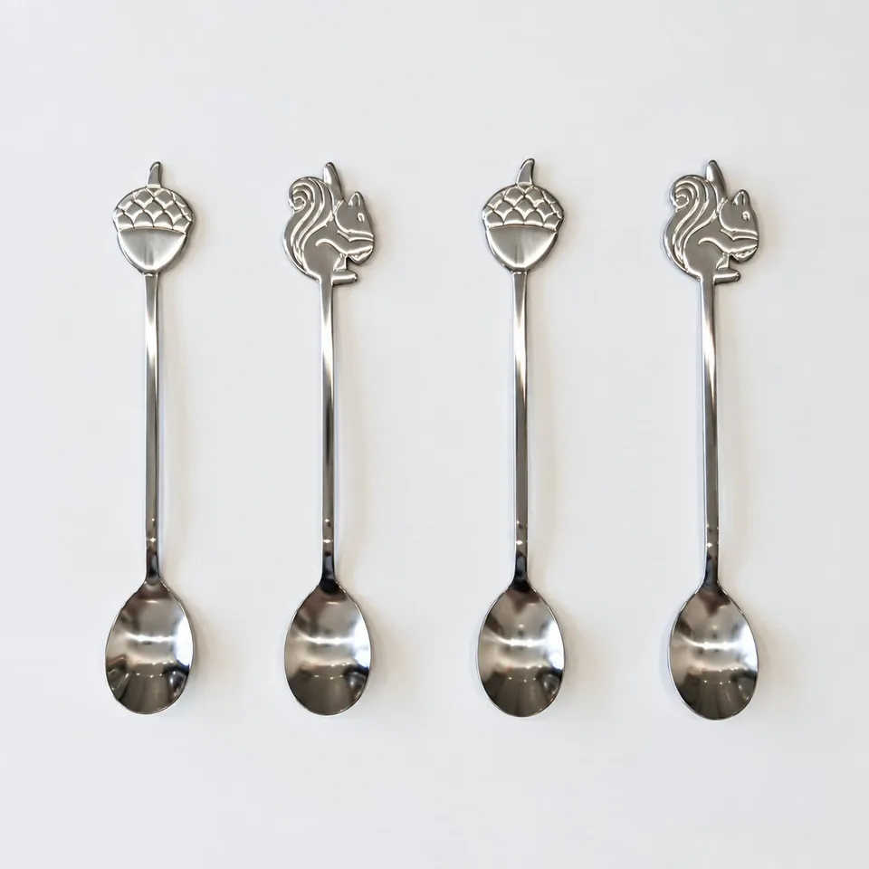 Cook Keen cuillères inox écureuil lot de 4 argent