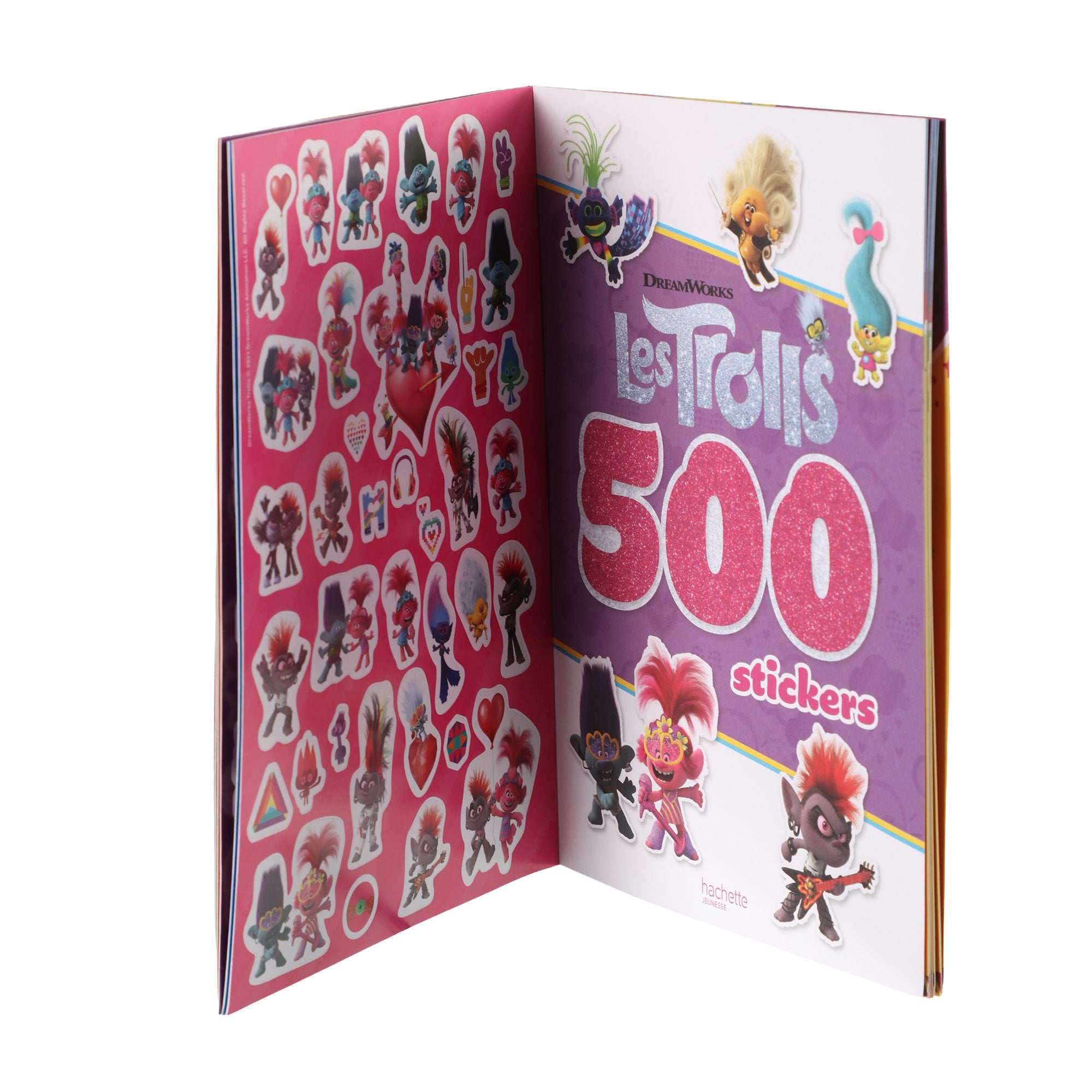 Trolls 500 Cahier Stickers Autocollants Poppy