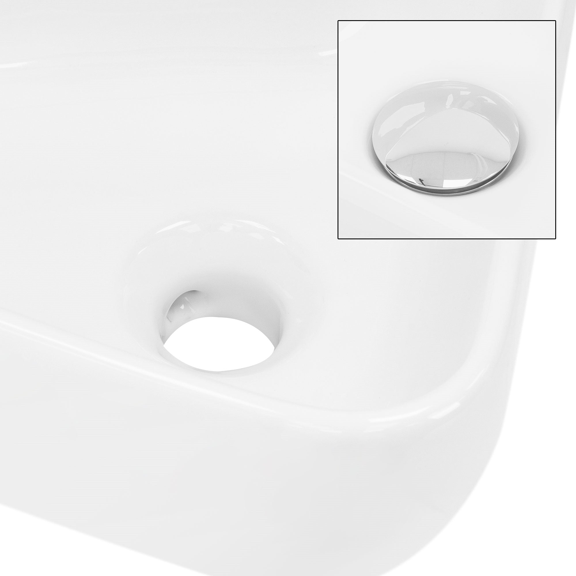 ML-Design vasque à poser 45x27cm blanc céramique trou à gauche