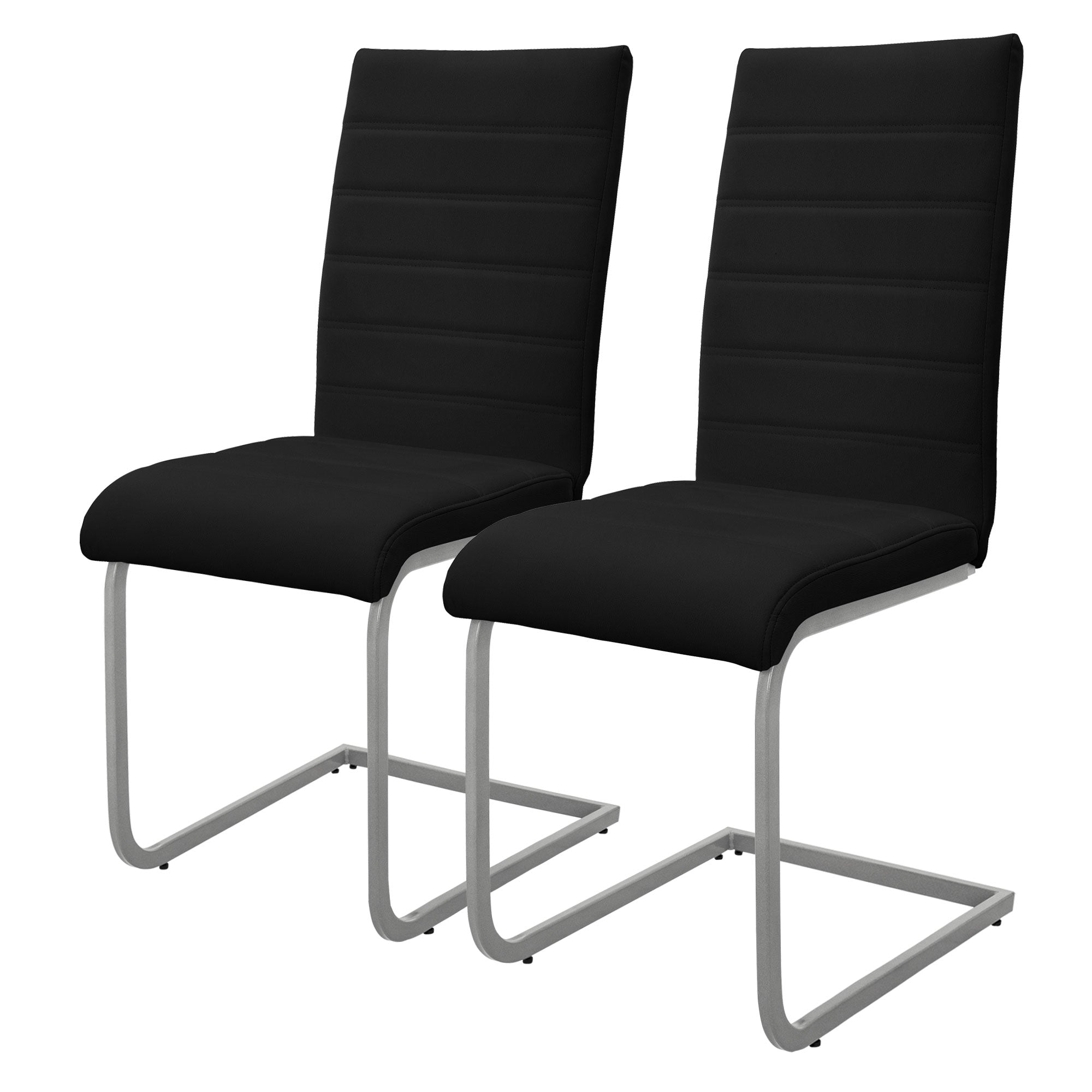 ECD Germany lot 2 chaises salle à manger simili gris cantilever