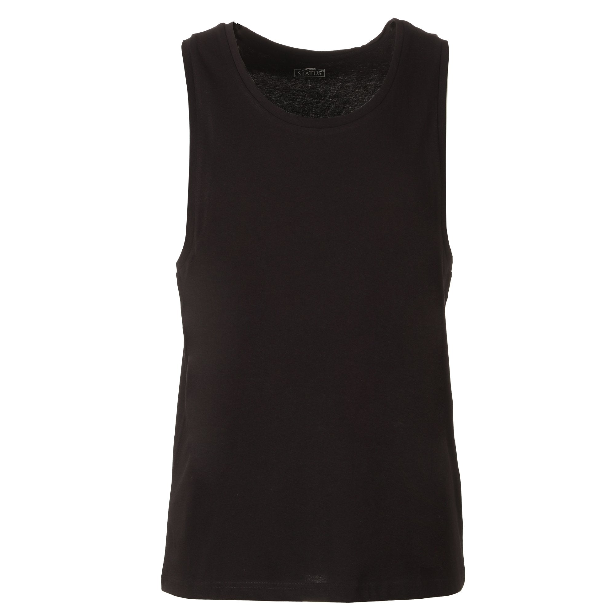 Débardeur uni noir homme sans manches taille M coton basique