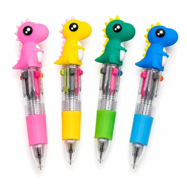 Shop-Story Loisirs Mini Stylos Dinosaure 10 cm lot 4 rétractables