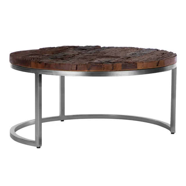 ECD Germany Möbel table basse Ø70 naturel acacia Surabaya