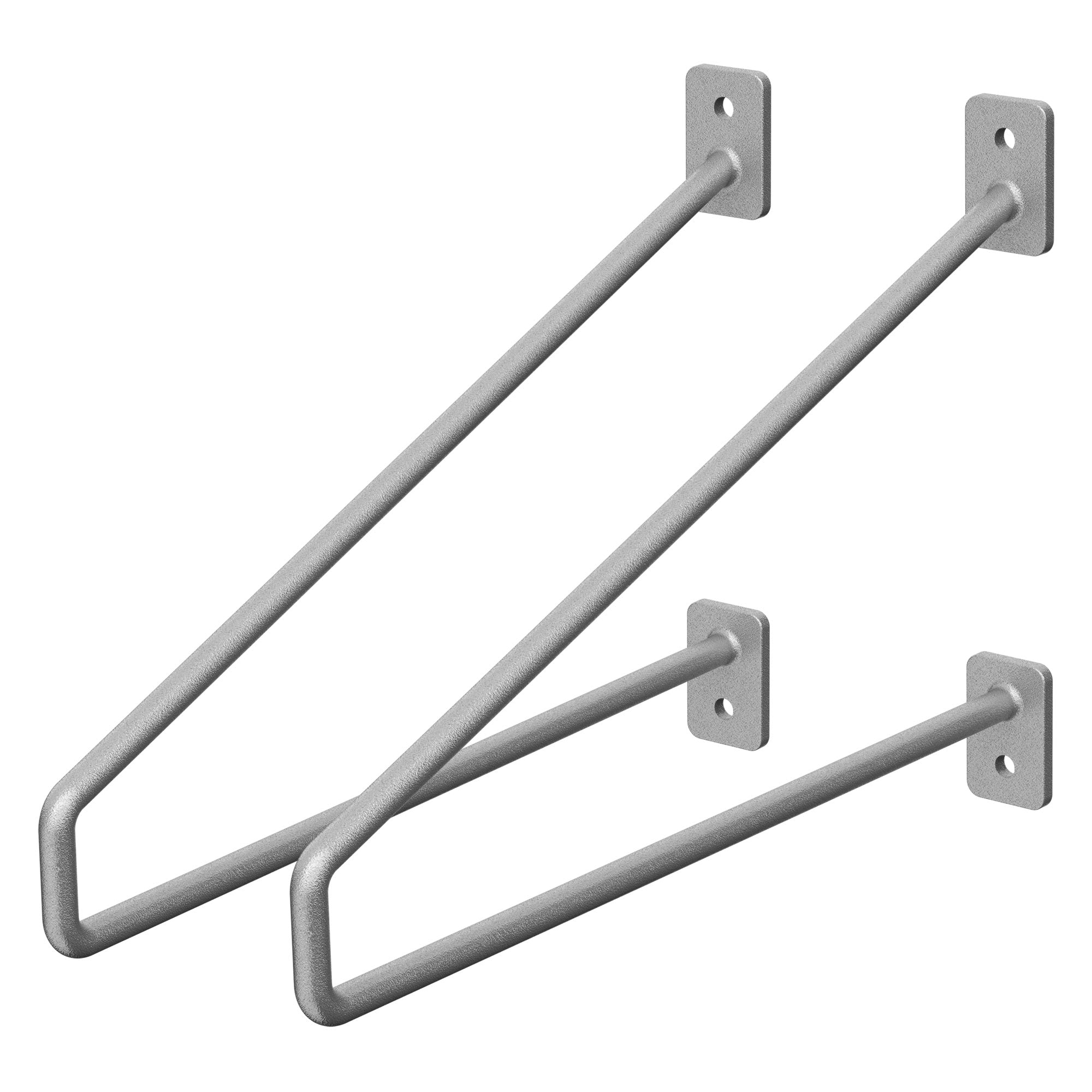 ECD Möbel Consoles murales acier argent blanc x2 220/265 mm