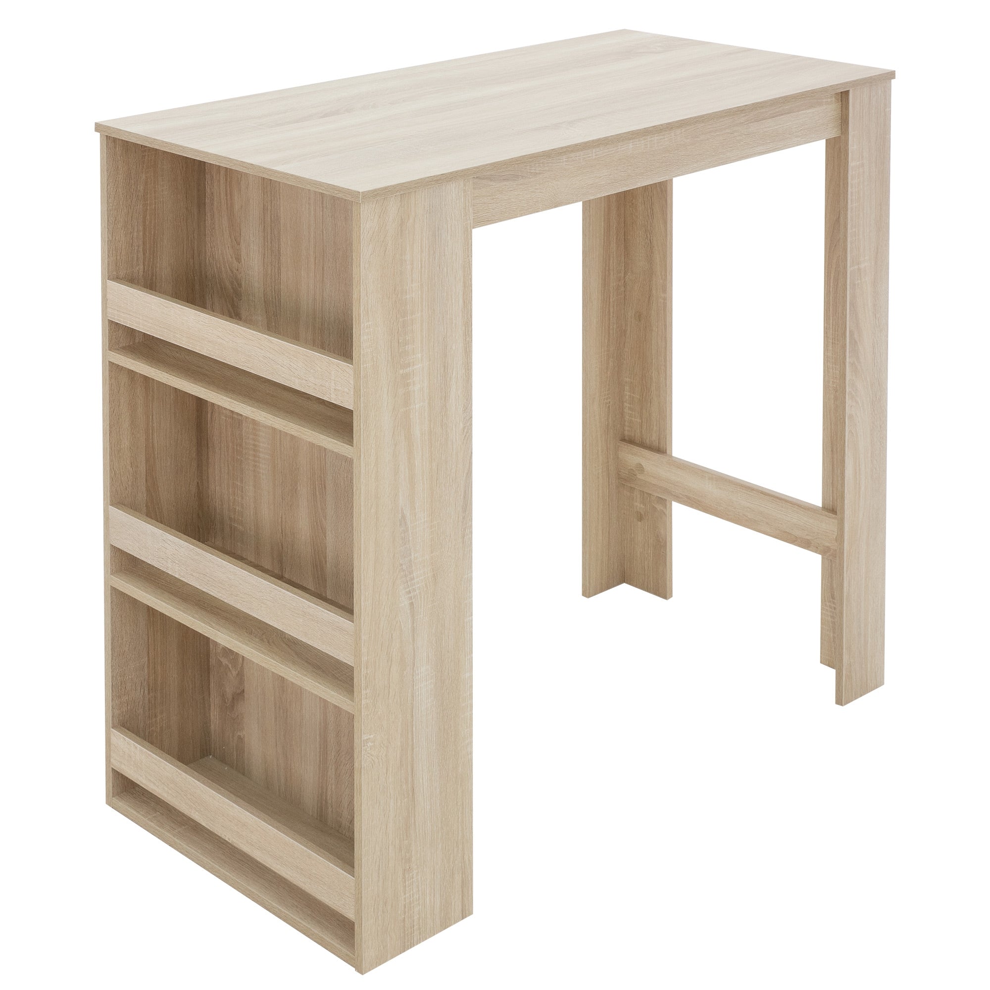 ECD Germany Möbel ML-Design table bar 117 cm chêne blanc